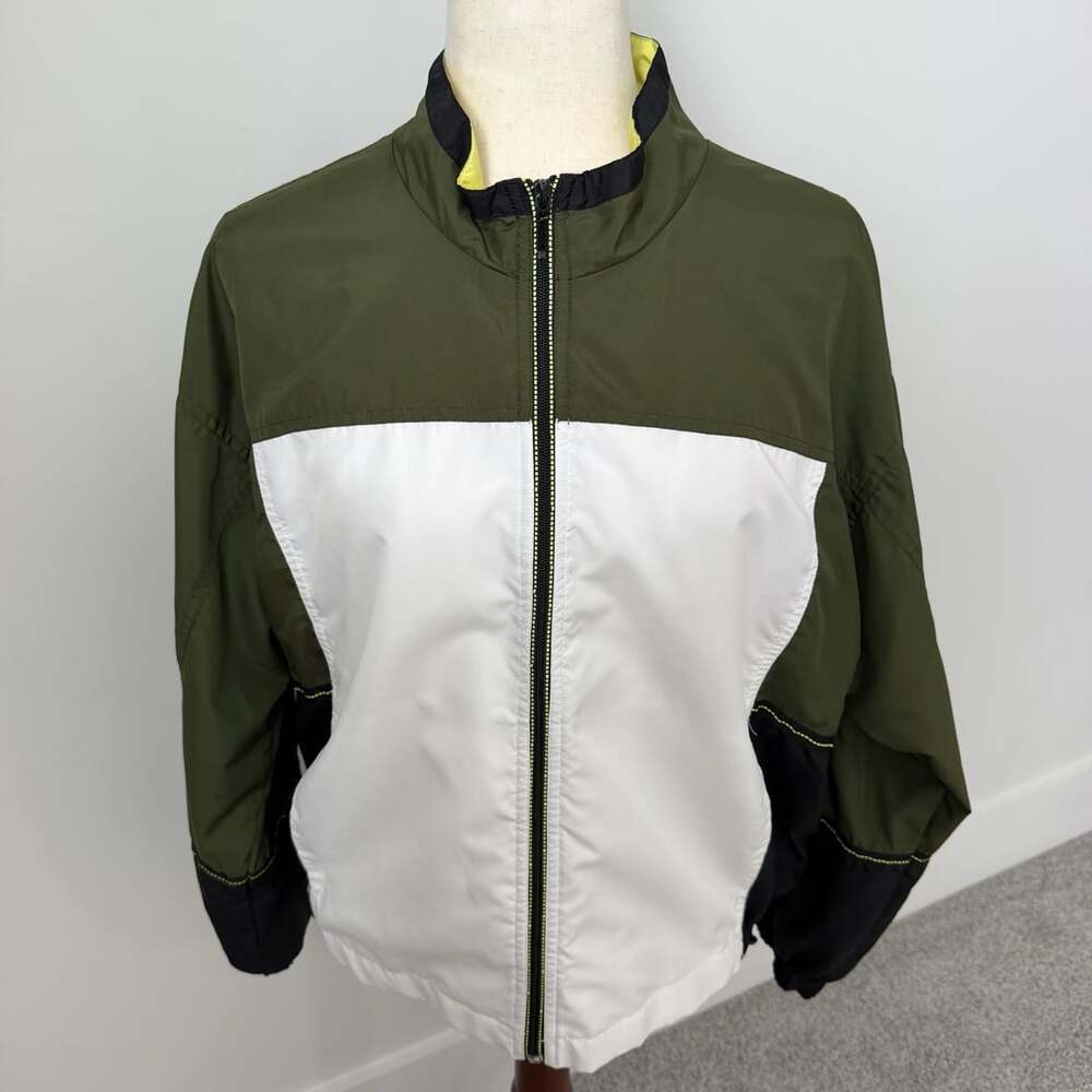 Tail Tech Windbreaker Jacket Size XL Green White Black Color Block